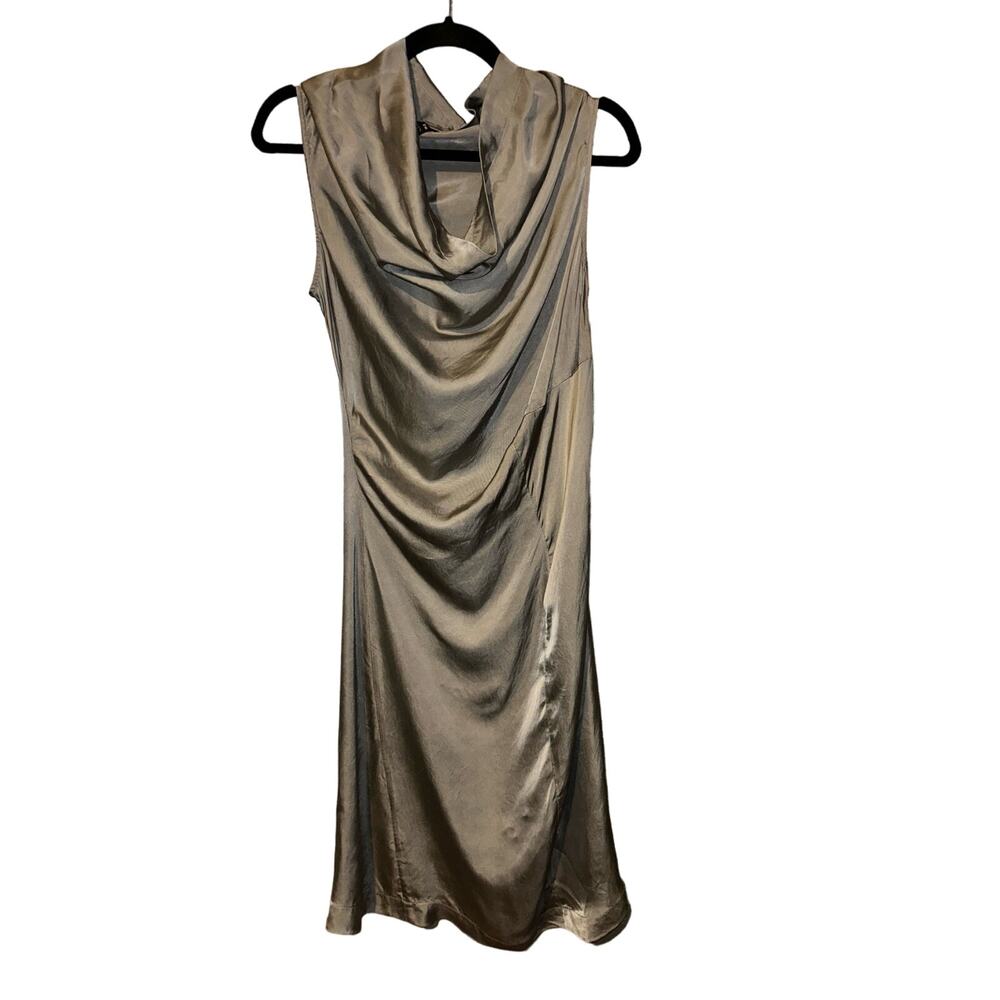 Peachoo + Krejberg Professional Scandi Gray Sleeveless Asymmetrical Maxi Dress